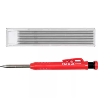   YATO Creion de tâmplărie cu carcasă metalică reîncărcabil 150 mm + 6 mine de rezervă