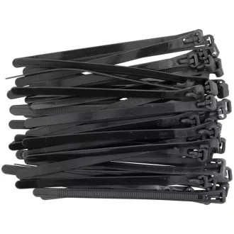   YATO Legătură de cablu detașabilă 7,6 x 150 mm neagră (100 buc)