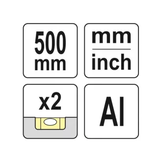 Rigla YATO ALU 500 mm 2 nivele