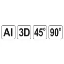 YATO 3D unghi drept Aluminiu 150 mm 45°/90°