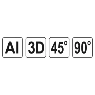 YATO 3D unghi drept Aluminiu 150 mm 45°/90°