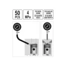 Set de masurare compresie YATO 50 piese pentru motoare diesel si benzina 40 bar
