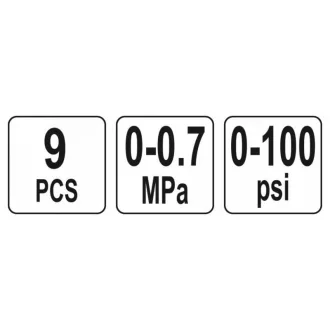 YATO Set manometru injecție combustibil 9 părți 7 bar
