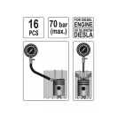 YATO Manometru de compresie pentru motor Diesel 70 Bar