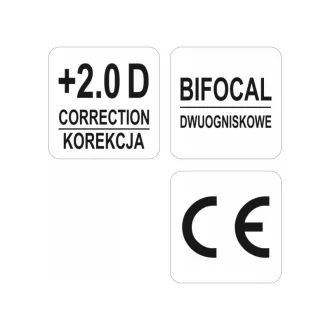 Ochelari de protecție bifocali YATO +2 limpezi cu apă