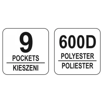 YATO Geantă pentru scule Cadru tubular cu 9 buzunare