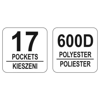 YATO Geantă pentru scule Cadru tubular cu 17 buzunare