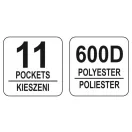 YATO Geantă pentru scule Cadru tubular cu 11 buzunare