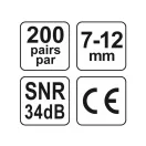 dopuri de urechi YATO 7-12 mm (200 per/buc)