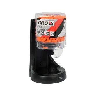   dopuri de urechi YATO 5-11 mm intr-un suport ce poate fi asezat pe blat (250 per/buc)