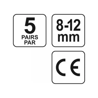 dopuri de urechi YATO tăiate 8-12 mm (5 per/buc)