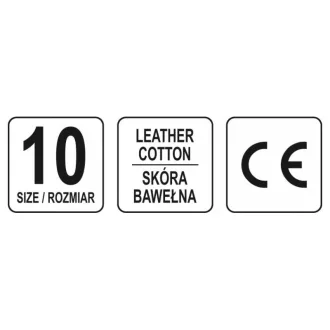 YATO Mănuși de protecție din piele, mărimea 10, negre
