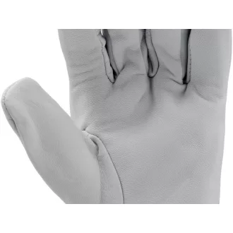   YATO Mănuși de protecție cu piele și închidere velcro, mărimea 10, albe