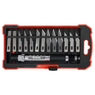 YATO Set de cuțite pentru sculptură în lemn, 14 piese