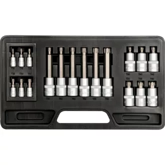   Set de biți cu prindere pentru cheie YATO, 18 piese, Torx 1/4", 1/2", CrV