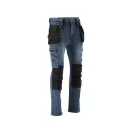 Pantaloni lungi blugi de protectie YATO de lucru marimea S 17 buzunare albastru inchis