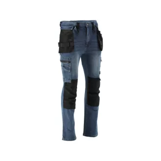   YATO Blugi de siguranță la locul de muncă pantaloni lungi mărimea L/XL 17 buzunare albastru închis
