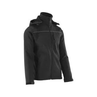   Jachetă softshell YATO de siguranță la locul de muncă cu glugă neagră mărimea L 3 buzunare