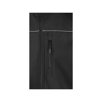   Jachetă softshell YATO de siguranță la locul de muncă cu glugă neagră mărimea L 3 buzunare