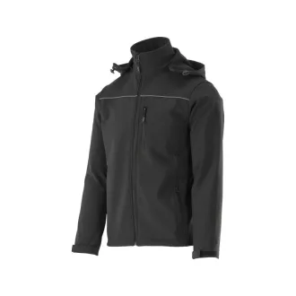   Jachetă softshell YATO de siguranță la locul de muncă cu glugă neagră 3XL mărimea 3 buzunare