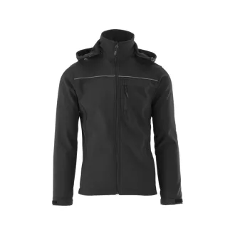   Jachetă softshell YATO de siguranță la locul de muncă cu glugă neagră 3XL mărimea 3 buzunare