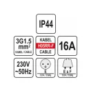 YATO Prelungitor cablu mobil cauciucat 20 m 3 x 1,5 mm2