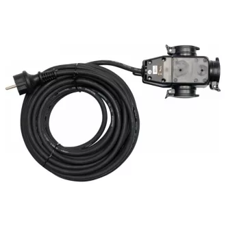   YATO Prelungitor cablu balansoar izolat cauciuc 3 fișe 10 m 3 x 1,5 mm2