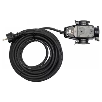   YATO Cablu prelungitor balansoar izolat cauciuc 3 fișe 20 m 3 x 1,5 mm2