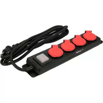 YATO Extensie electrica 4-distribuitoare 3 m 3 x 1,5 mm2
