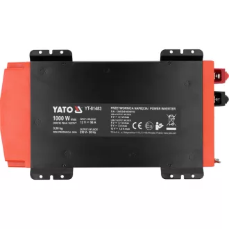 YATO Inversor 12 V / 230 V max 1000 W