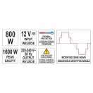 YATO Adaptor de tensiune invertor 12V->230V 800W