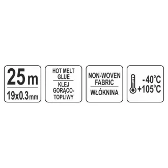 Bandă textilă YATO 19 x 0,3 mm 25 m