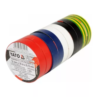   Bandă izolatoare YATO 12 x 0,13 mm x 10 m cinci culori (10 buc)
