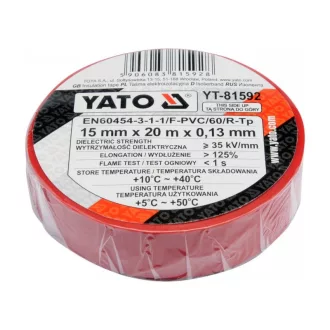Banda izolatoare YATO 15 x 0,13 mm x 20 m rosie