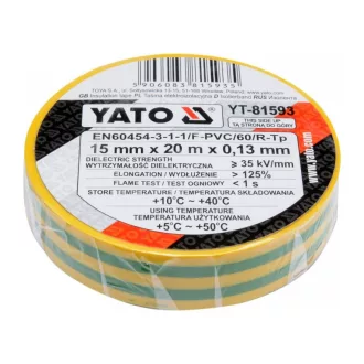Banda izolatoare YATO 15 x 0,13 mm x 20 m neagra