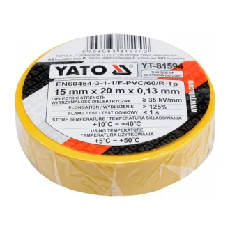 Banda izolatoare YATO 15 x 0,13 mm x 20 m neagra