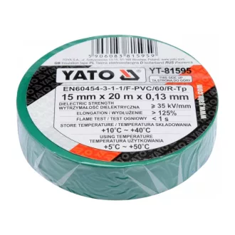 Banda izolatoare YATO 15 x 0,13 mm x 20 m neagra