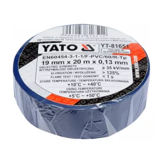 Banda izolatoare YATO 19 x 0,13 mm x 20 m albastra