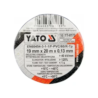   Bandă izolatoare YATO 19 x 0,13 mm x 20 m cinci culori (10 buc)
