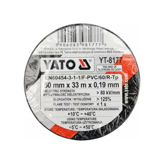 Banda izolatoare YATO 50 x 0,19 mm x 33 m neagra