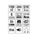 YATO Proiector LED cu baterie și difuzor 2000 lm