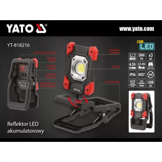 YATO Lampă LED cu baterie 2000 lm
