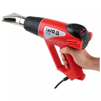   Suflantă de aer cald YATO cu afișaj LCD + accesorii 600 °C 2000 W