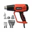 Suflantă de aer cald YATO cu accesorii cu afișaj LCD 50 - 650 °C 1600 W