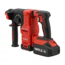 YATO Ciocan rotopercutor cu acumulator fără perii, SDS-plus 18 V (2 x baterii 4 Ah și încărcător)
