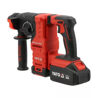   YATO Ciocan rotopercutor cu acumulator, motor fără perii, SDS-plus 18 V (1 x acumulator 4 Ah și încărcător incluse)