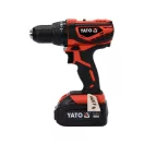 Mașină de găurit cu acumulator YATO 40 Nm cu motor japonez 18 V Li-Ion (2 baterii de 3,0 Ah + încărcător)