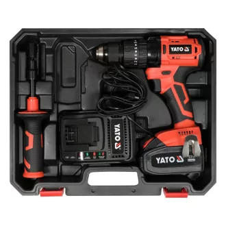   YATO Bormașină-șurubelniță cu percuție fără perii 75 Nm 18 V (1 x acumulator 3,0 Ah + încărcător)