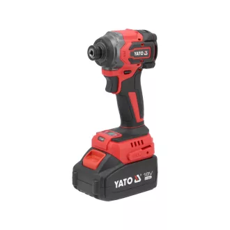   YATO Șurubelnic cu impact pe baterie 1/4" 230 Nm fără perii de carbon 18 V (1 x 4,0 Ah baterie + încărcător)