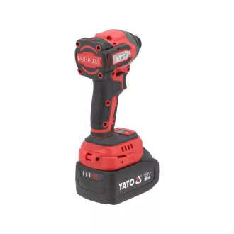   YATO Șurubelnic cu impact pe baterie 1/4" 230 Nm fără perii de carbon 18 V (1 x 4,0 Ah baterie + încărcător)